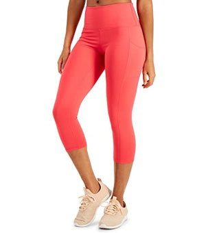 Ideology womens High-Rise Side-Pocket Cropped Legging Pink Flamenco Pink, Size S