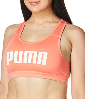 PUMA Women's Mid Impact 4Keeps Bra, Georgia ,Peach, X-Small