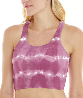 K-deer Women's Tie-Dyed Crisscross-Back Top Pink Size L MSRP $58