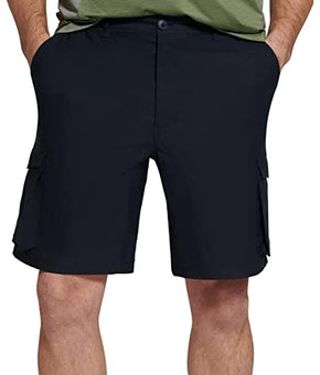 BASS OUTDOOR Men's Woven Cargo Shorts, for Running, Hiking, Black, Size L