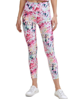Calvin Klein Womens Printed High-Waist 7/8 Length Leggings pink Size XS MSRP $60