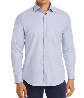 Dylan Gray Houndstooth Pattern Classic Fit Flannel Shirt M Light Blue