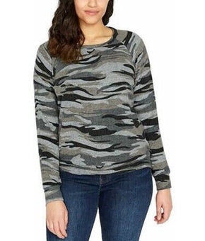 Buffalo David Bitton womens Crew Neck Shirt Top Army Green Size S