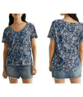 Lucky Brand Women's Classic V-Neck T-shirt womens blue Size XS MSRP $40