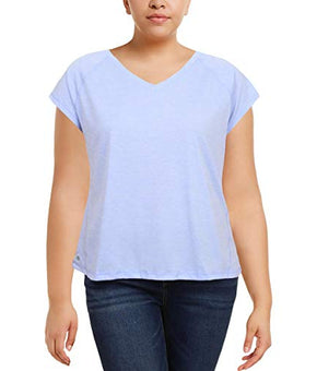 Ideology Womens Moisture Wicking Heathered T-Shirt Blue XL
