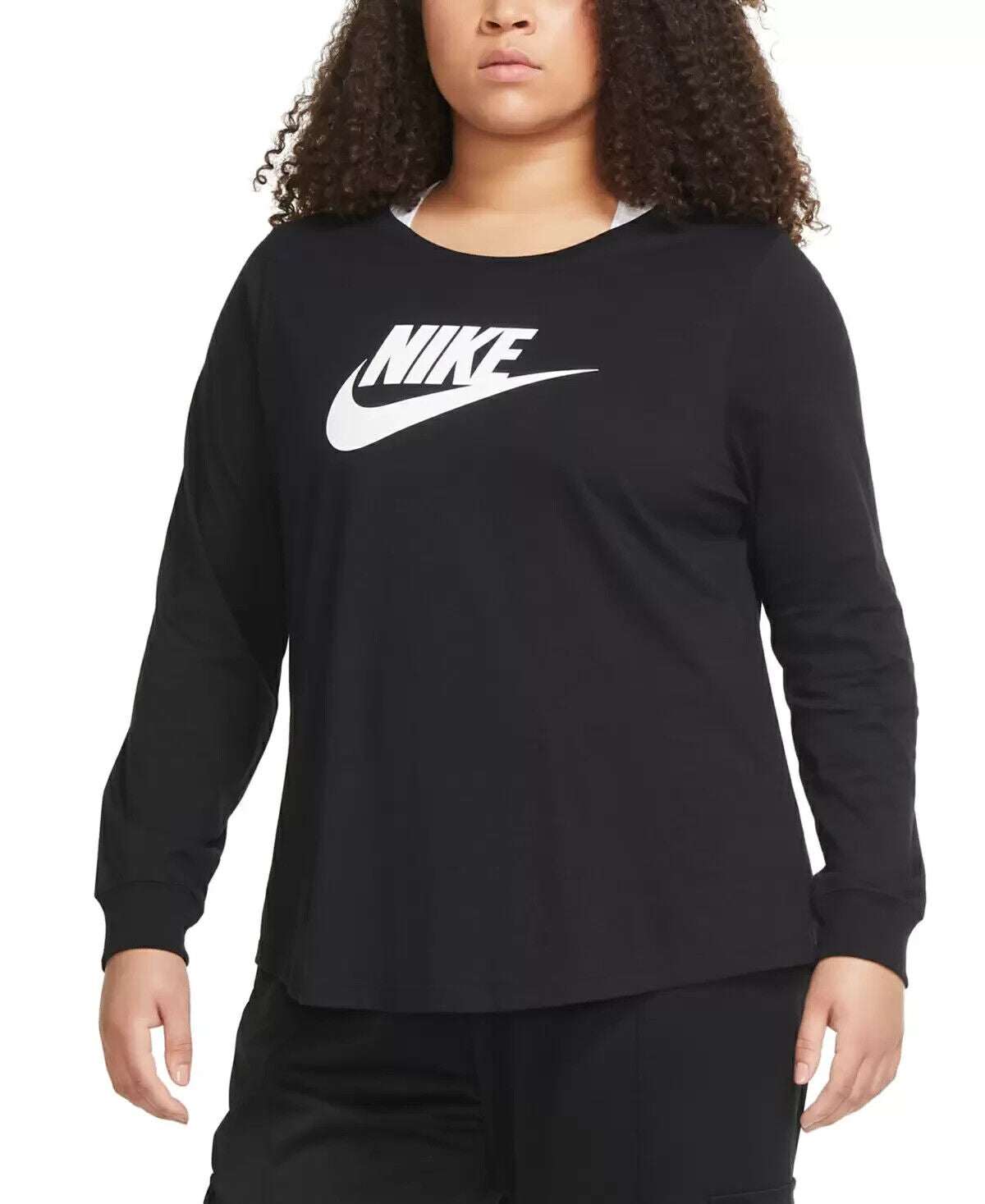 Nike Women's Plus Size Cotton Graphic Top black Size 1X