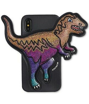 Coach Cellphone Case For Apple iPhone X Wrap Dinosaur Black
