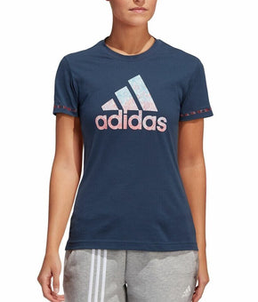 adidas Women's Badge of Sport Cotton Logo T-Shirt Blue Navy Size XS MSRP $25