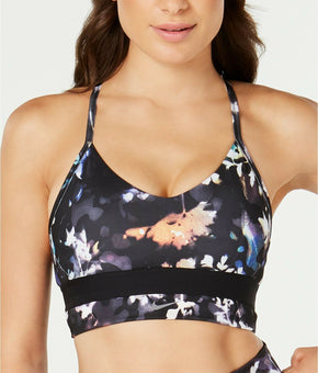 Nike Indy Printed Racerback Low Impact Sports Bra Black Size XS