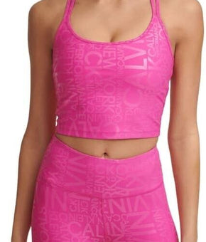 Calvin Klein Womens Printed Strappy Back Tank Top Pink Size S MSRP $50