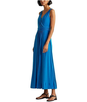 Lauren Ralph Lauren Jersey Sleeveless Dress Size 14 Blue MSRP $145