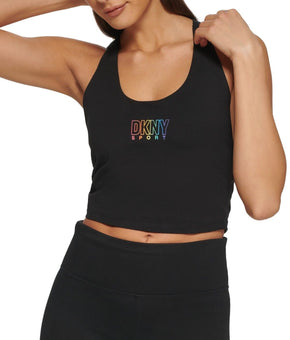 DKNY SPORT Women's Pride Logo Racerback Tank Top Black Size XL MSRP $50