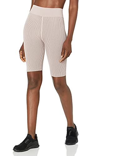 Calvin Klein Performance Women's Thick Rib High Waist Bike Short, Pink, Size L