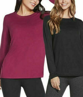Skechers Womens Active Long Sleeve Tee 2pack Shirts Black Purple Size S