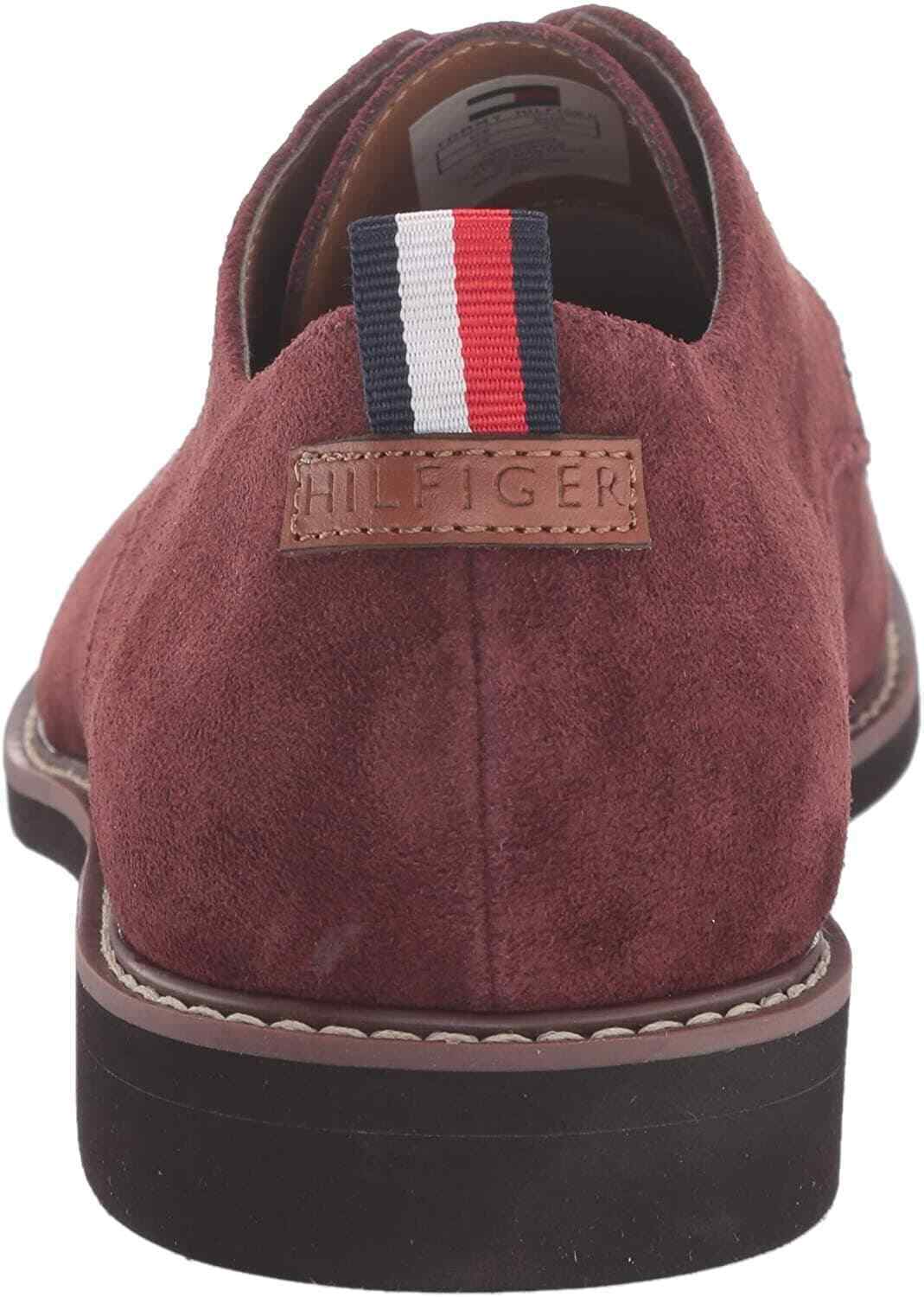 Tommy Hilfiger Men's Dark Red Suede Garson Oxfords Shoes Dark Red 8M