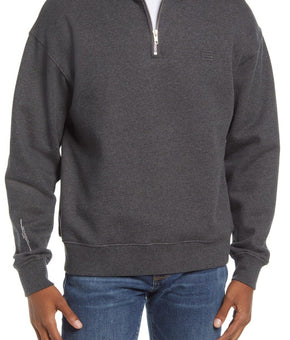 FRAME Men's The Essential Half-Zip Pullover gray Size M MSRP $238