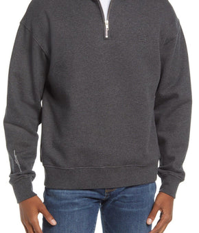 FRAME Men's The Essential Half-Zip Pullover gray Size M MSRP $238