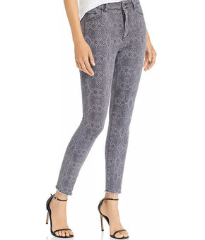 DL1961 Womens Farrow Ankle Jeans High Rise Animal Print Gray Size 32