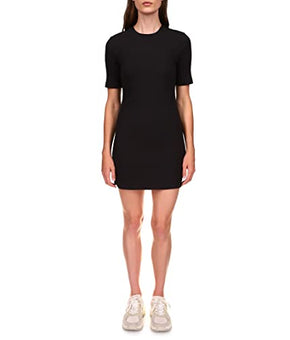 Sanctuary Must Have Rib Dress for Women - Ribbed All Over, Pull on Style Slim Fit Modern Summer Dress Black XS (US 2) One Size