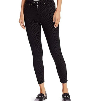 Rag & Bone BLACK Women's Nina Zebra-Stripe Skinny Ankle Jeans US Size 26 $295