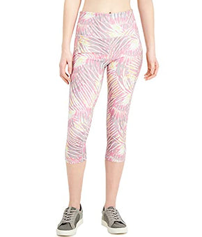 Ideology Women's Tropical-Print Pocket Cropped Leggings Tropic Purple Size M