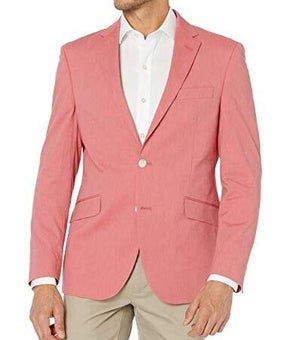 UNLISTED BY KENNETH COLE Slim-Fit Chambray Sport Coat Pink Size 44L MSRP $295