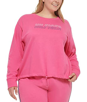 Tommy Hilfiger Sport Womens Plus Fitness Yoga Sweatshirt Pink 1X