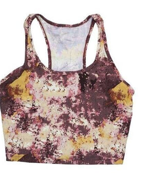 CALVIN KLEIN PERFORMANCE Printed Racerback Cropped Tank Top Purple Size XL $50