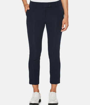Pga Tour Womens Seersucker Ankle Pants Black IRIS Dark Navy Size 8