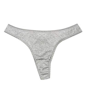Charter Club Women's Pretty Cotton Lace Trim Thong Panty (XX-Large, Heather Grey)