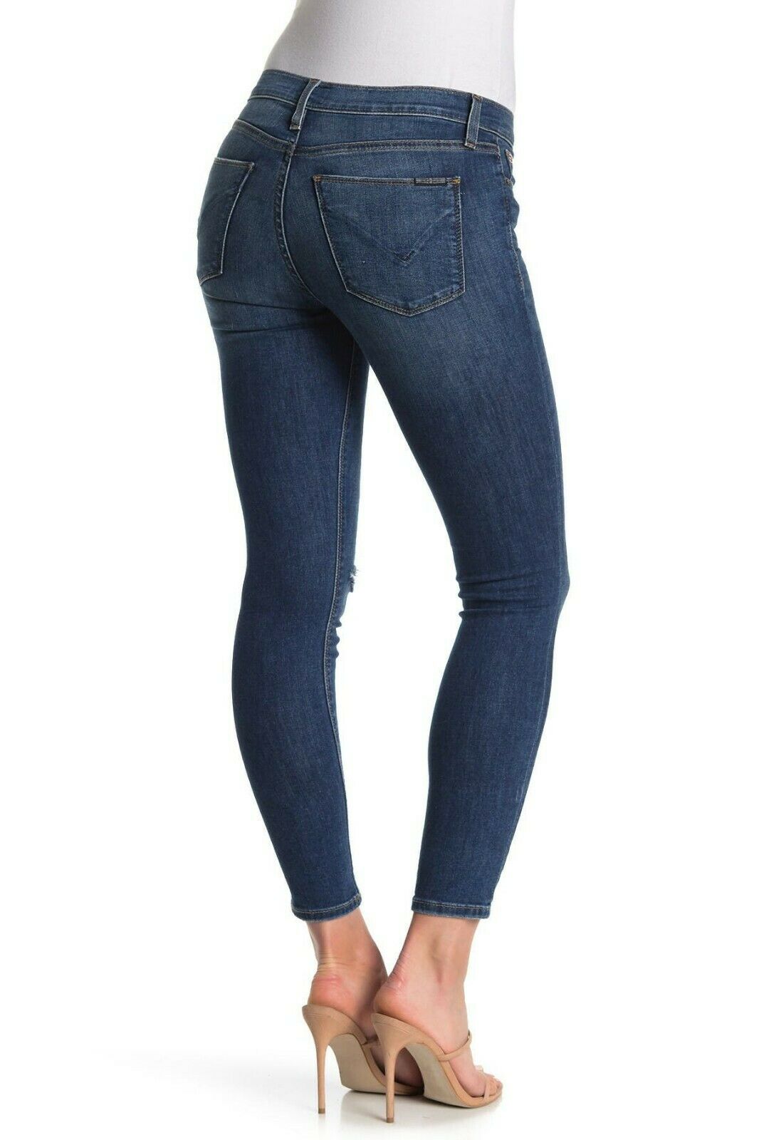Hudson Jeans Women Natalie Mid Rise Ankle Super Skinny Jeans Blue Size 28