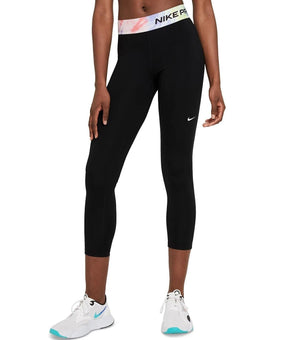 Nike Womens Printed-Waist Logo 7/8 Length Leggings black Size XS MSRP $55