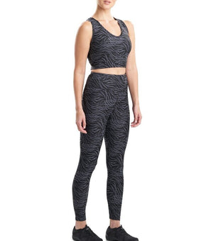 Josie Natori Getaway Animal-Print Cropped Tank Top Black Size XL MSRP $48