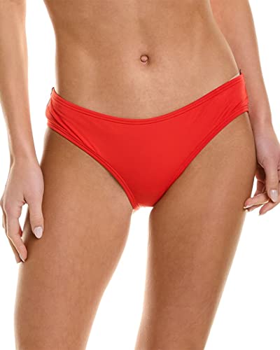 Vince Camuto Women's Shirred Smooth FIT Cheeky Bikini Bottom, Orange, Size L