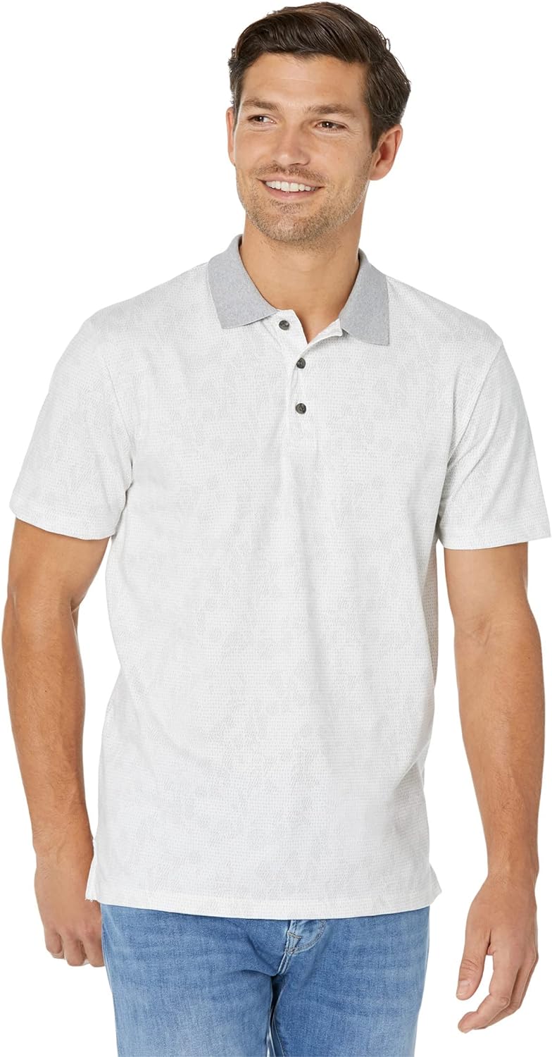 Calvin Klein Men Short Sleeve Smooth Cotton Polo Brilliant White Size S