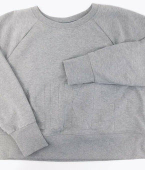 DKNY Sport Gray CROP Active embossing Logo Sweatshirt Womens Plus Size 1X