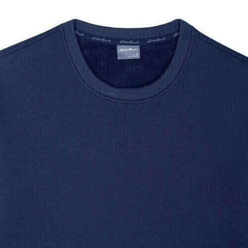 Eddie Bauer Men's Fleece Lined Crew Neck Sweatshirt Pullover Navy Size XXL