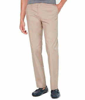 Alfani Men Chino Pants dark Beige Size 40X30 Classic Fit Flat Front Stretch $75