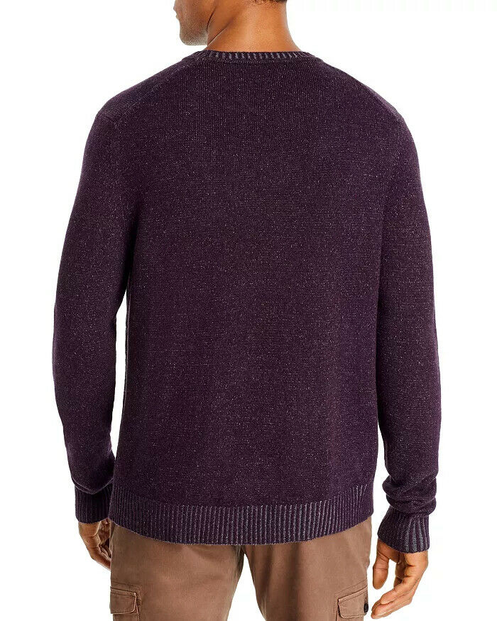 Dylan Gray Men Sweater Plaited Crewneck Waffle-Tight Knit Purple Size XL $198