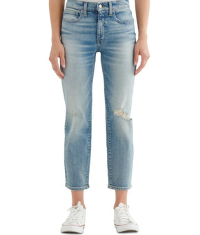 Lucky Brand Zoe Cropped Straight-Leg Jeans Blue Size 0/25 MSRP $90