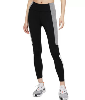 Nike Dri-fit Womens Plus Color-Block Mid-Rise 7/8 Tights Black Size 3X MSRP $60