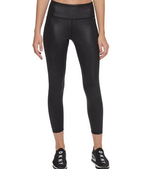 DKNY SPORT Women's Crocc-Print High-Waist 7/8 Leggings Black Size M MSRP $60