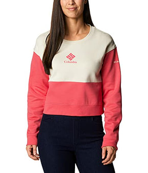 Columbia Women's Trek Colorblock Crew Top, Bright Pink, Large