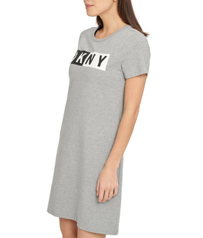DKNY Sport Cotton Logo T-Shirt Dress Gray Size M MSRP $49