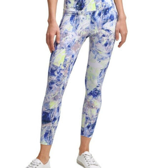 Calvin Klein Performance Printed High-Waist 7/8 Length Leggings Blue Size XS $60