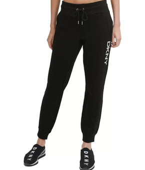 DKNY SPORT Debossed Snakeskin-Print Logo Joggers Black Size S MSRP $60