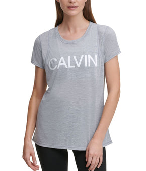 Calvin Klein Womens Performance Logo T-Shirt Gray Size S