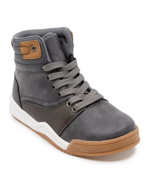 LONDON FOG Big Boys Pieced Mid-Top Boot Gray Size 5 MSRP $45