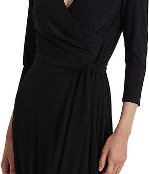 LAUREN Ralph Lauren Jersey-Matte Midi Dress Black Size 4 MSRP $125