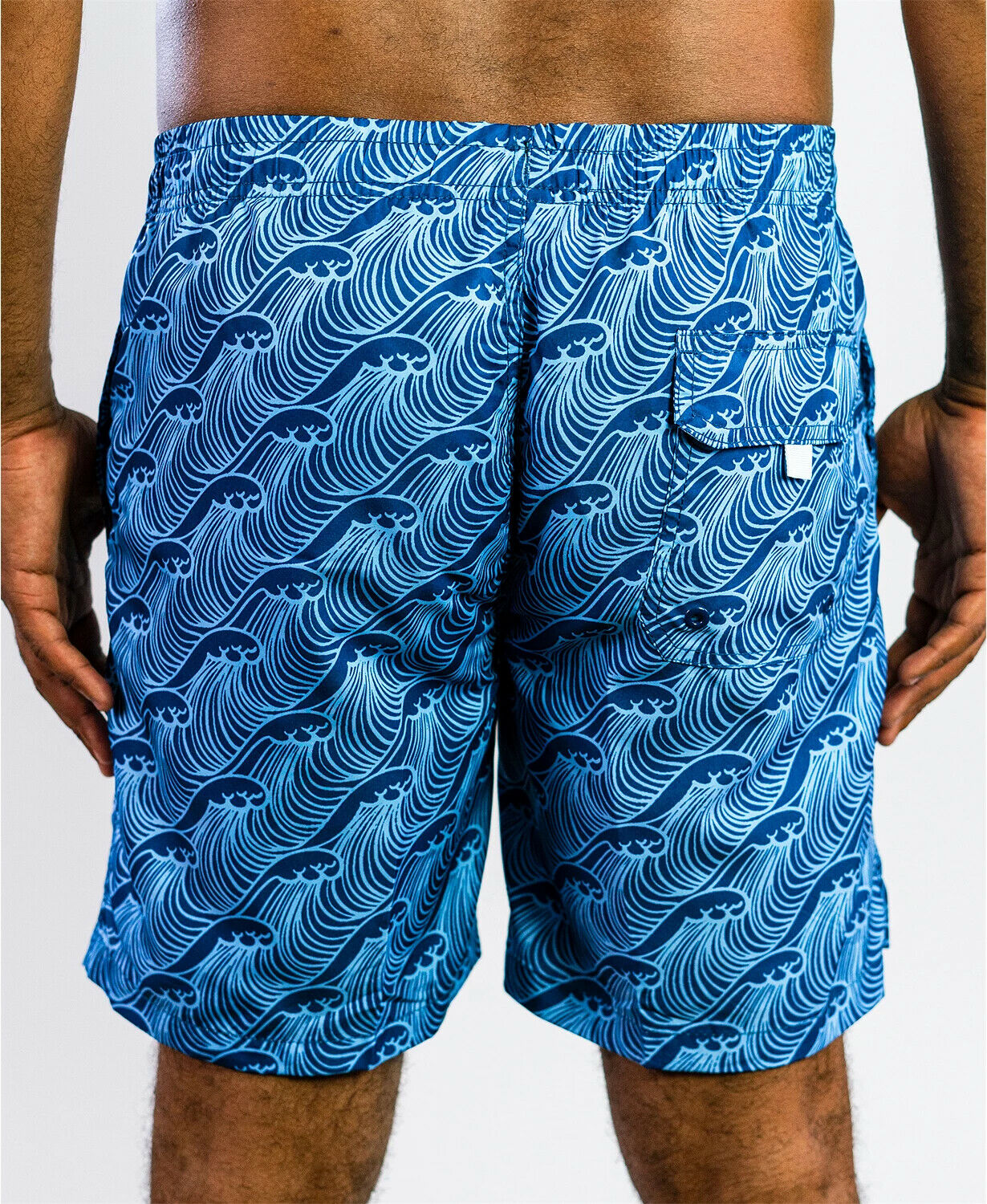 BEAUTIFUL GIANT Men's Beach Swim Pocketed Board Short Blue Size L